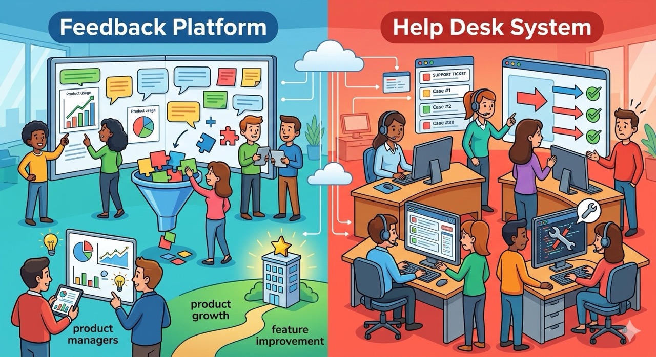 Feedback Platform vs Help Desk System: What’s the Difference and Which One Does Your SaaS Need?