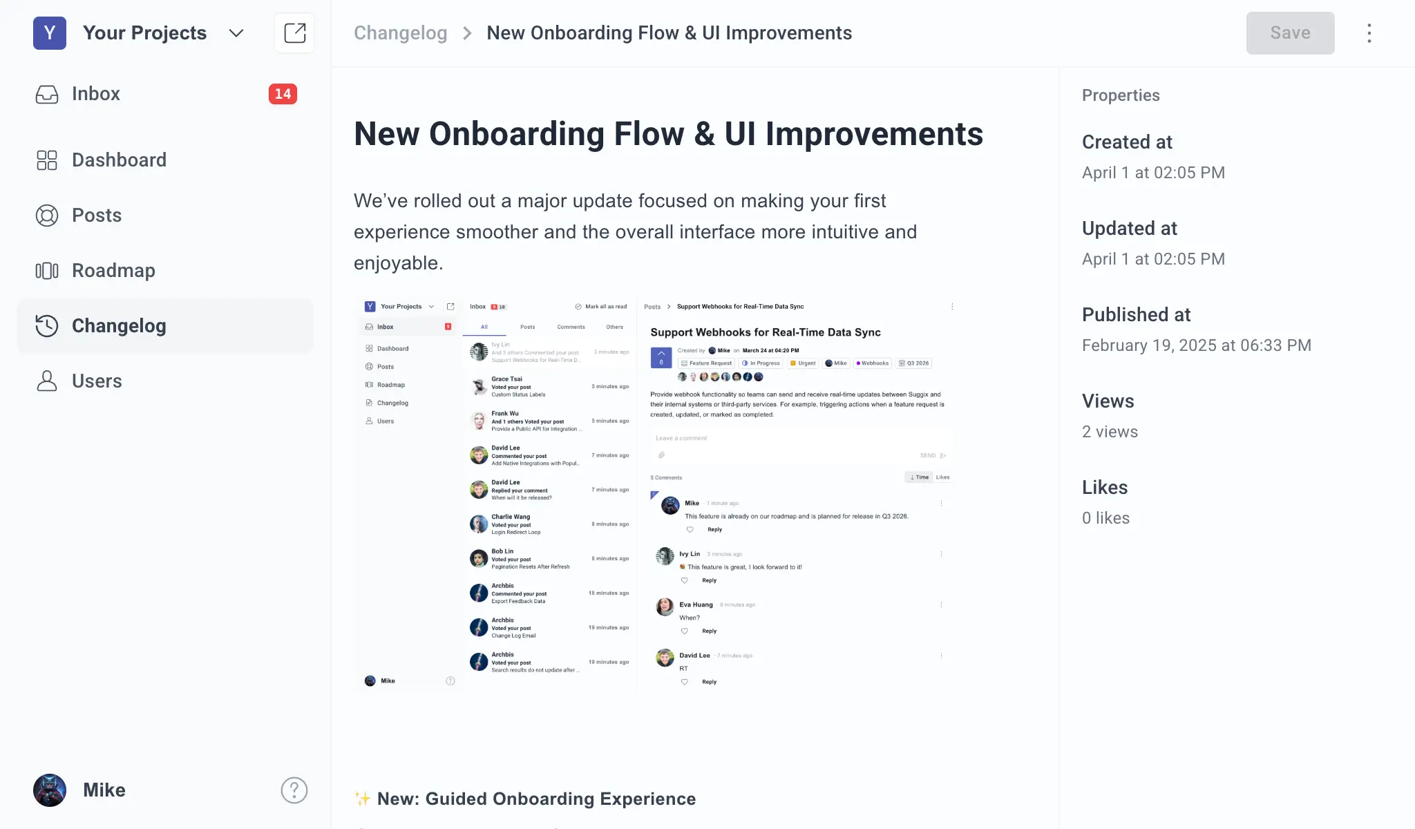 1. Create an update
