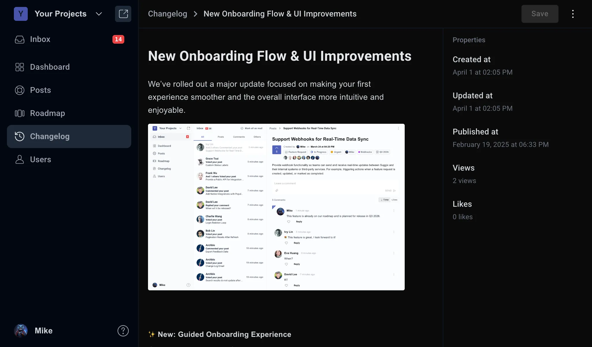 1. Create an update
