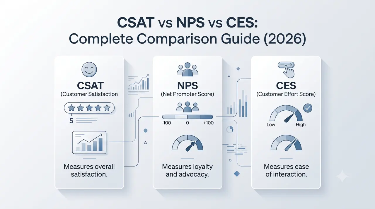 CSAT vs NPS vs CES: Complete Comparison Guide (2026)