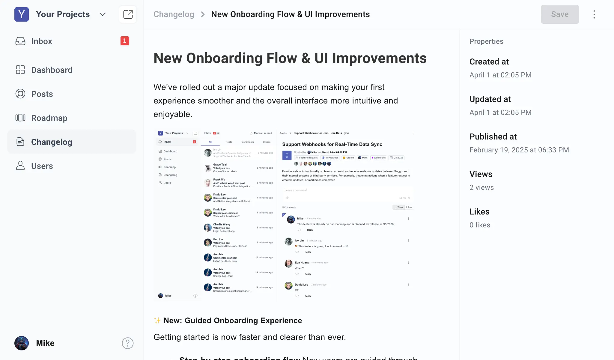 1. Create an update